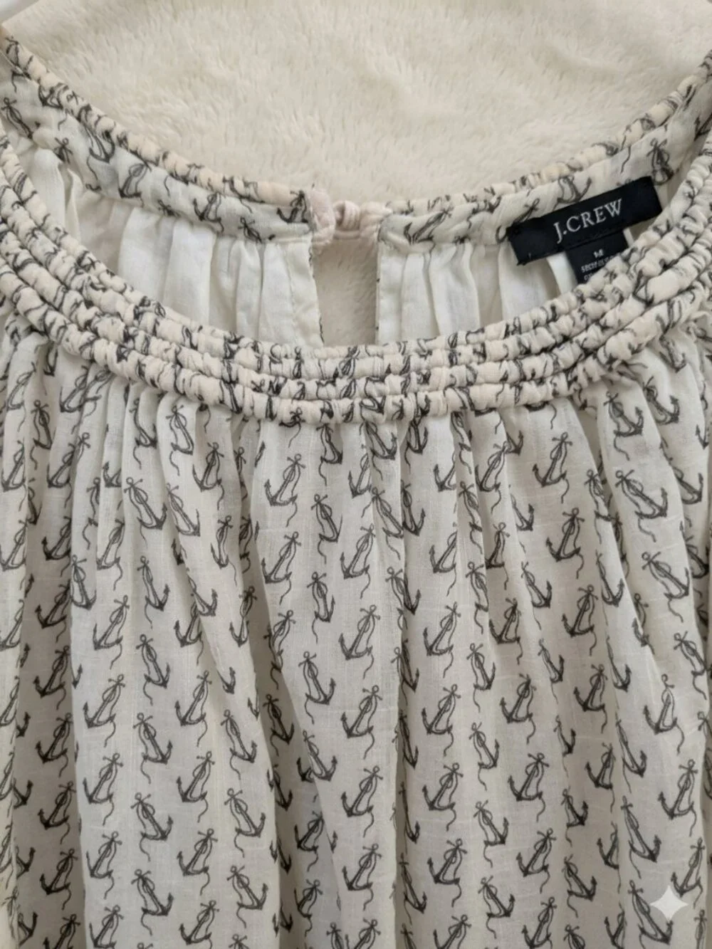 J. crew Anchor Print Halter Blouse Rope Strap Neckline